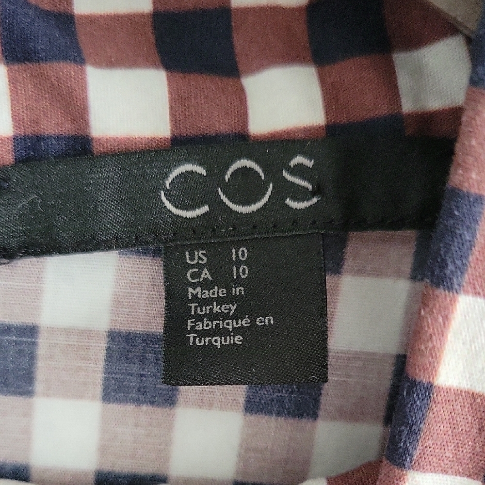 COS Checkered Top with Back Zip - Picture 2 of 6